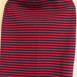 Old Navy Red and Blue Midi Pencil Skirt